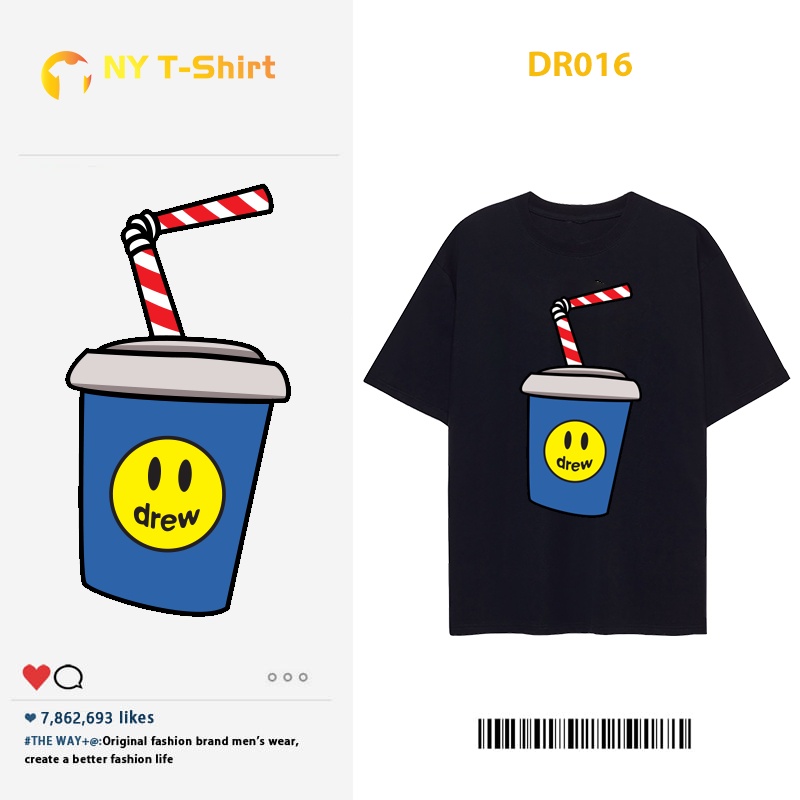Áo Drew Hot Trend - Vải Cotton Thoáng Mát, Tay Ngắn, Nam Nữ Đều Mang Được, Size S - 5XL Mã DR016