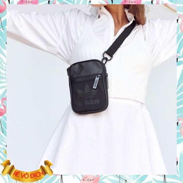[Ở ĐÂU RẺ HƠN?] Túi đeo chéo mini festival logo đen - bảo hành trọn đời khóa kéo - túi để điện thoại