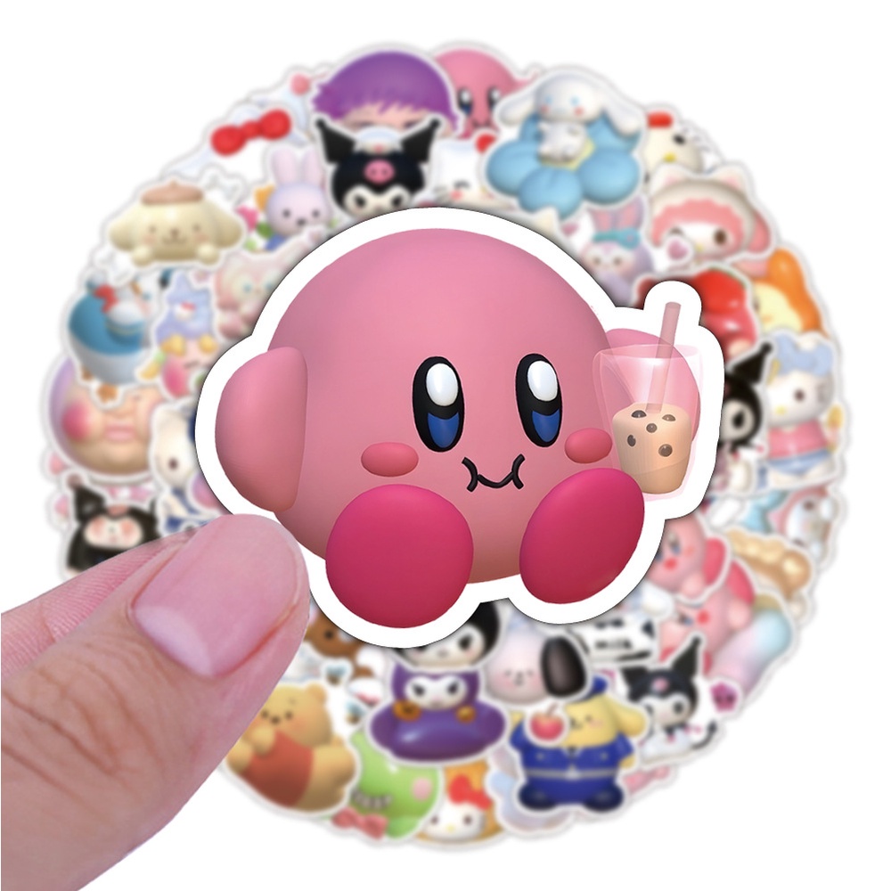 SANRIO Bộ 60 Hình Dán Hoạt Hình 3D Trang Trí Sổ Tay, Chai Nước, Laptop