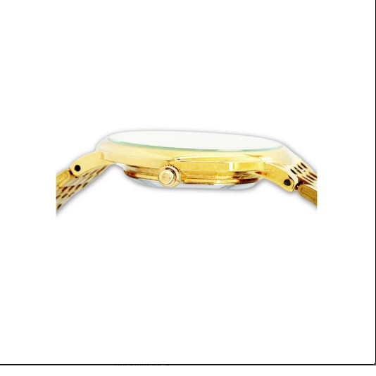 Đồng hồ cặp đôi nam nữ Baishuns mặt vàng họa tiết rồng bay phượng múa dây xích kim loại mạ vàng