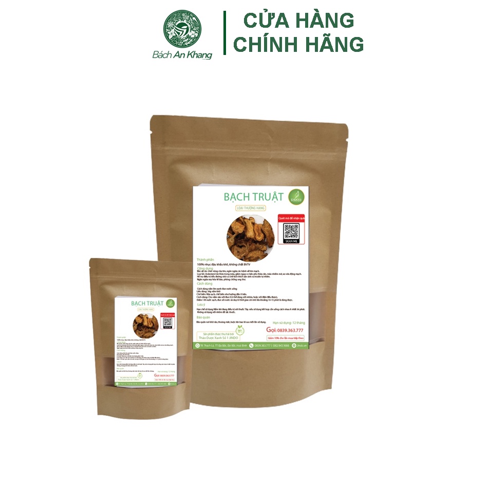 Bạch truật khô thượng hạng Bách An Khang 1kg tác dụng hỗ trợ điều tr_ị viêm đại tràng, tiêu hóa kém