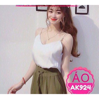 Áo 2 Dây Phi Lụa Bóng Mẫu Mới-Áo Kiểu Nữ -Hàng Có Sẵn