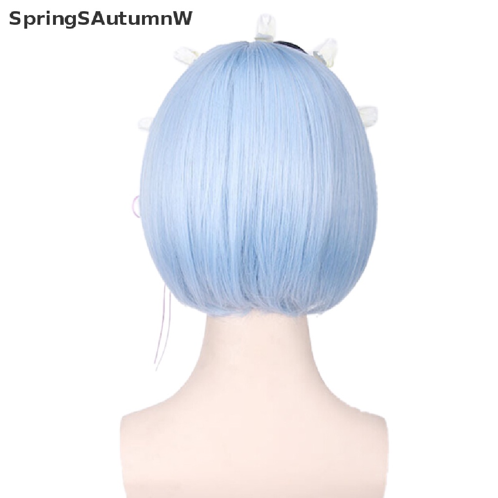 Bộ tóc giả hóa trang Hajimeru Isekai Seikatsu Rem màu xanh dương + hồng hàng mới