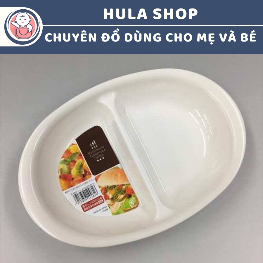 Khay ăn dặm bầu dục 2 ngăn Nakaya Nhật Bản