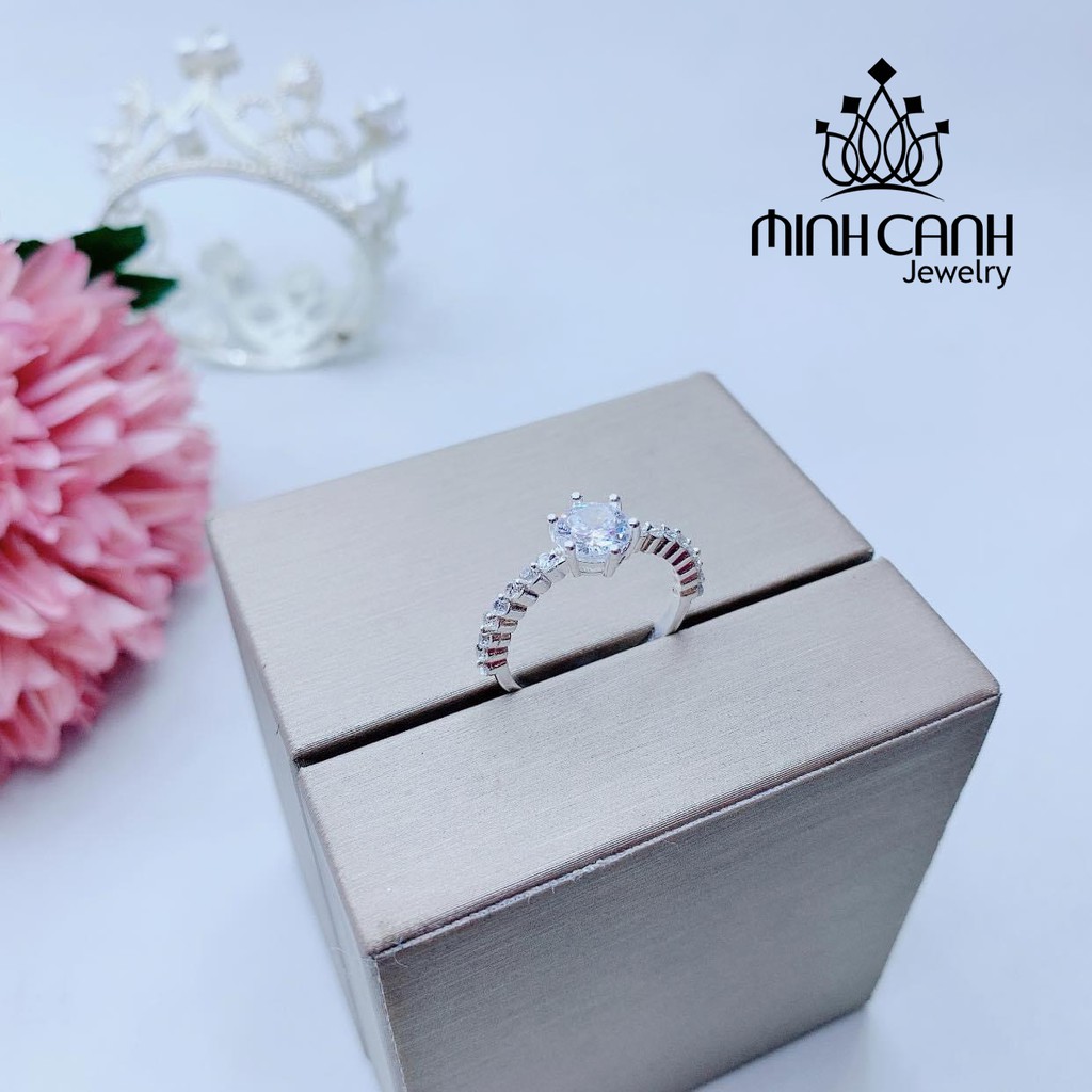 Nhẫn Bạc 6 Chấu Viền Đính Đá - Minh Canh Jewelry