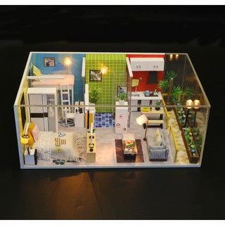 Nhà Búp Bê Gỗ DIY - Simple Life M043 ( Tặng Kèm Keo + Dụng Cụ 5 Món )