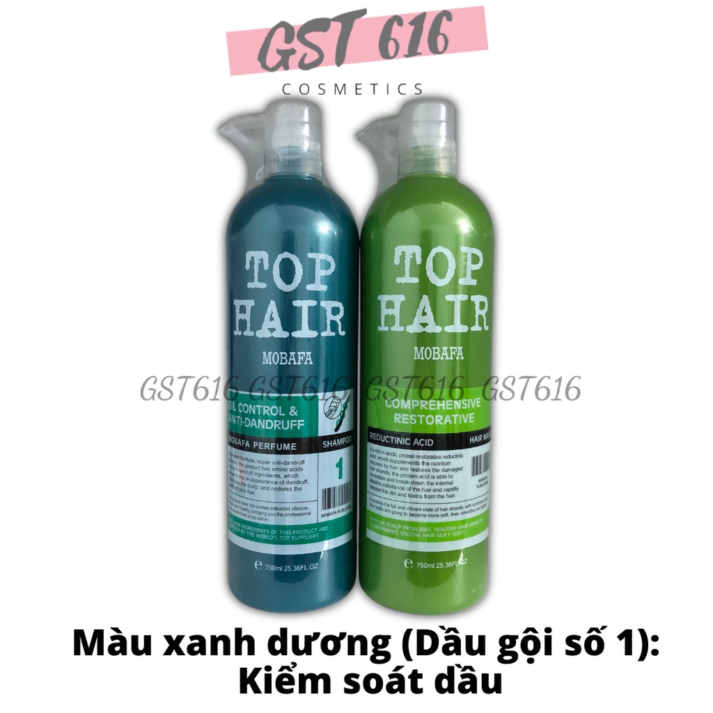 Cặp dầu gội xả collagen Top Hair Mobafa 750ml phục hồi siêu mượt dành cho cả nam nữ