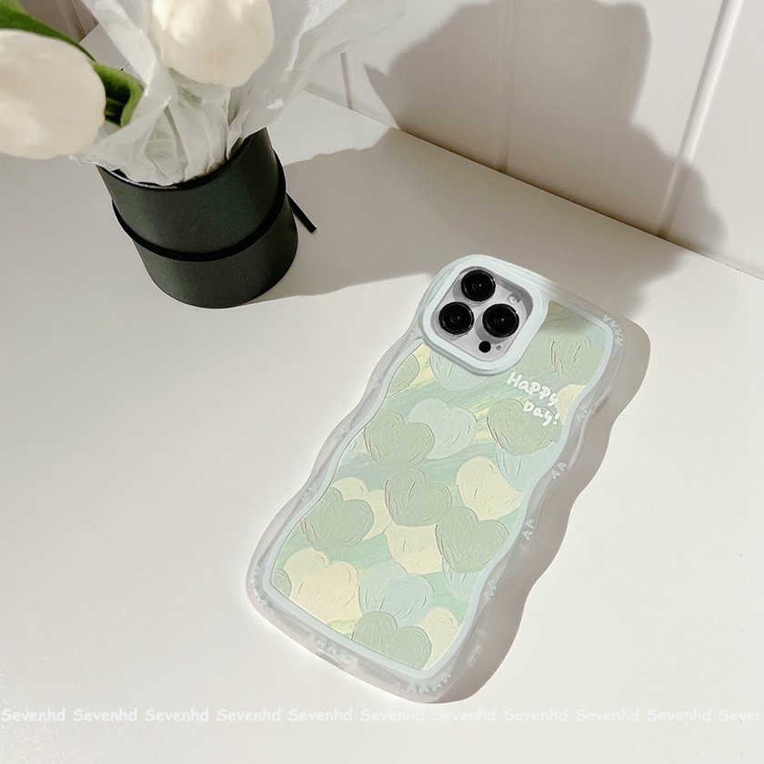 Ốp Điện Thoại Mềm Họa Tiết Tranh Sơn Dầu Hình Trái Tim Cho iPhone 14 13 12 11 Pro Max X XR Xs Max 8 7 6 6s Plus SE 2020
