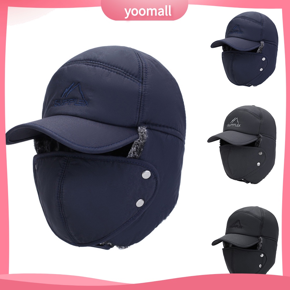 /YO/ Mũ Lưỡi Trai Có Mặt Nạ Bảo Vệ Toàn Diện Chống Gió Giữ Ấm Mùa Đông Cho Nam