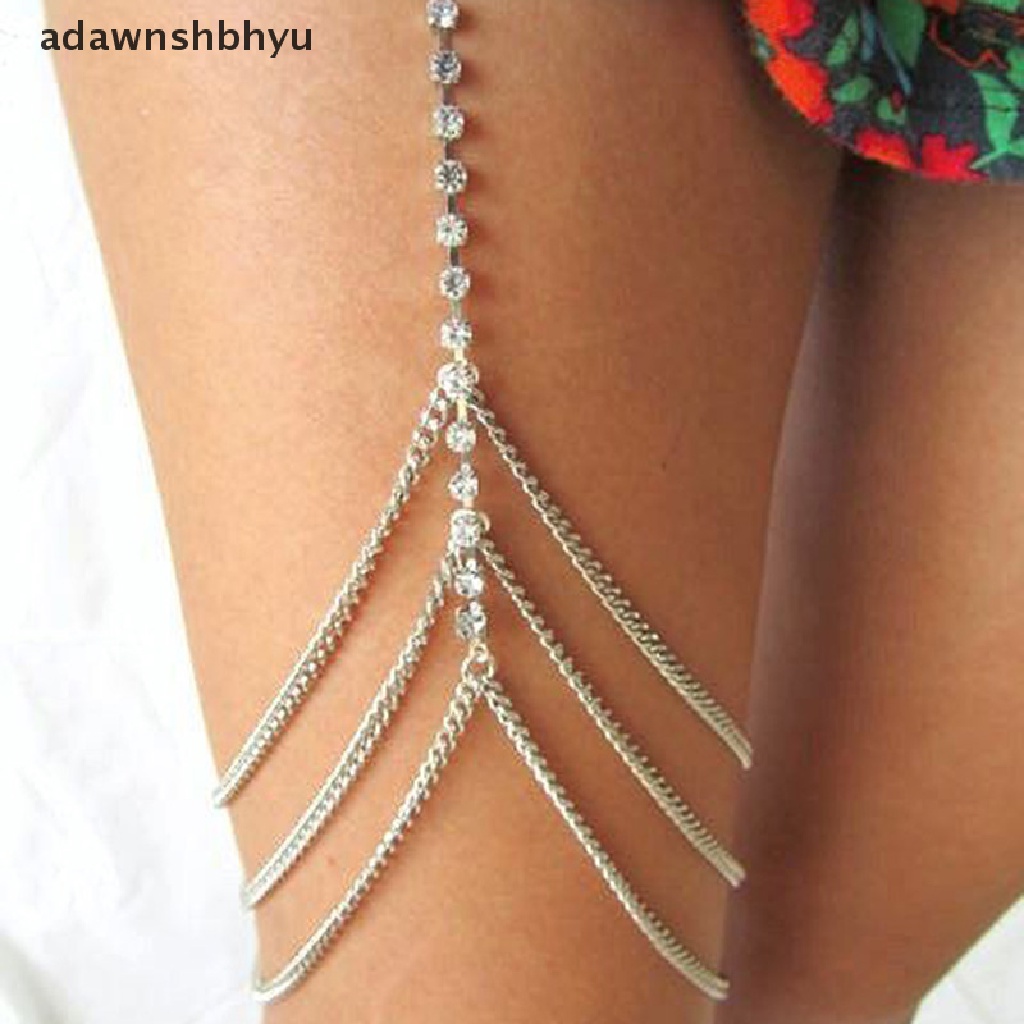 [adawnshbhyu] Chuỗi Dây Đeo Chân Đính Pha Lê Quyến Rũ Thời Trang Đi Biển Cho Nữ