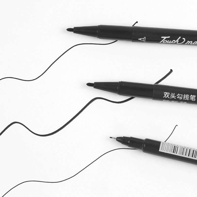 Bút lông hai đầu mực màu đen sử dụng tiện lợi cho văn phòng/ trường học