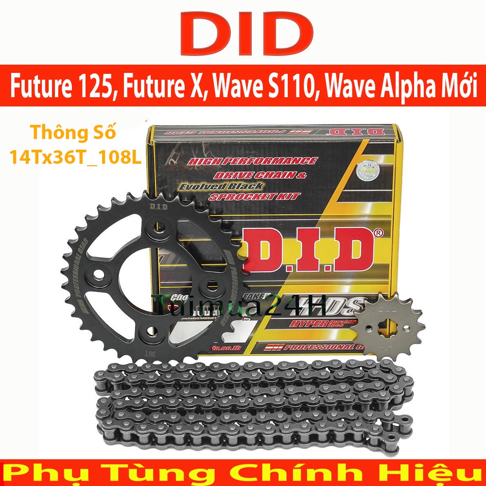 Nhông sên dĩa DID 10 ly xe Future X , Future 125 , Wave RS , S110, Blade, RSX, Wave Alpha