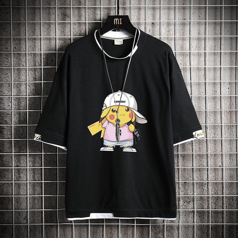💥FREESHIP💥 Áo Thun Tay Lỡ Unisex Pikachú, Áo Tay Lỡ Form Rộng 💥STREETWEAR💥 - Tặng Phụ Kiện Ngẫu Nhiên AT 30