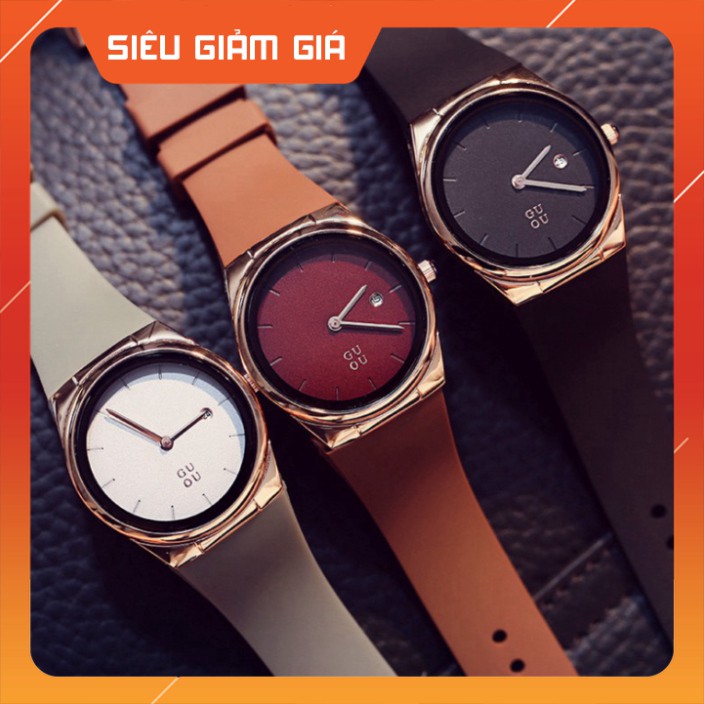 { SIÊU PHAM HOT} Đồng hồ nữ Guou 8160, tặng box, thẻ bảo hành 12 tháng, dây silicon | BigBuy360 - bigbuy360.vn