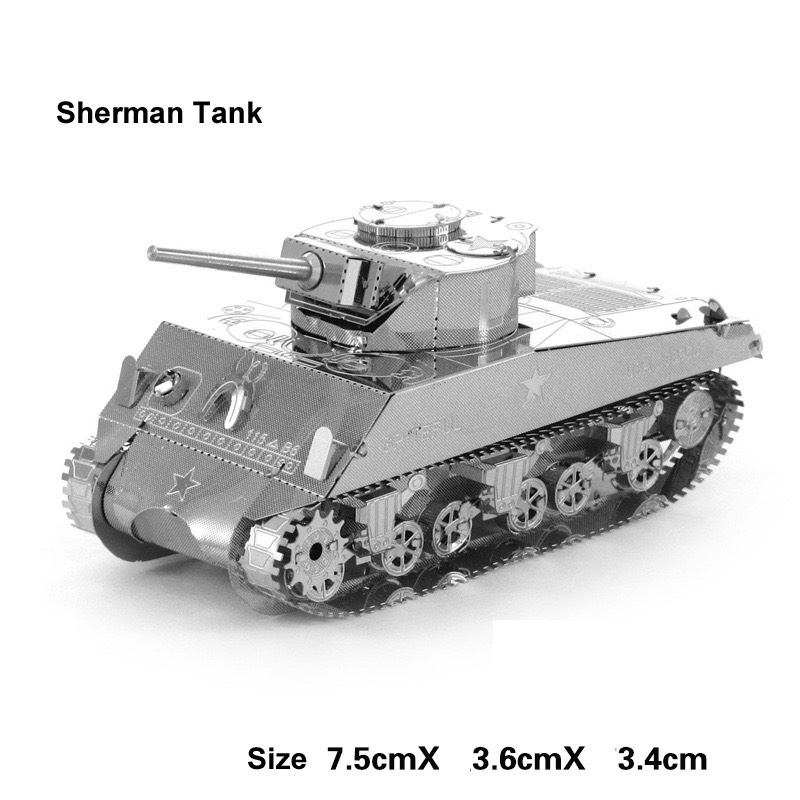 Mô hình 3D kim loại lắp ráp xe tăng Sherman [ Chưa Lắp ]
