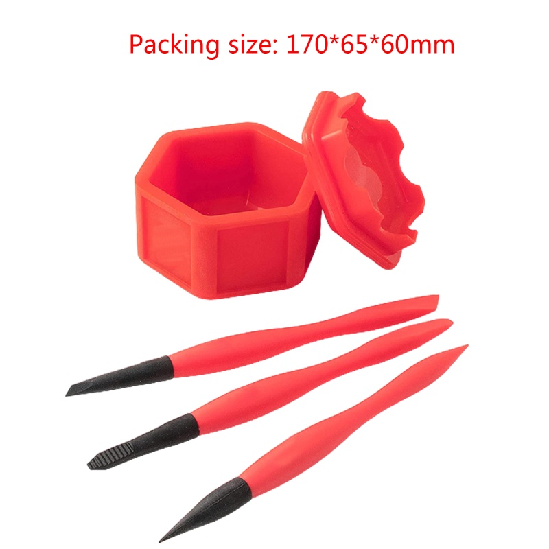 Bộ Bàn Chải Silicone Hoàn Chỉnh Kèm Nắp Đậy Cho Làm Mộc