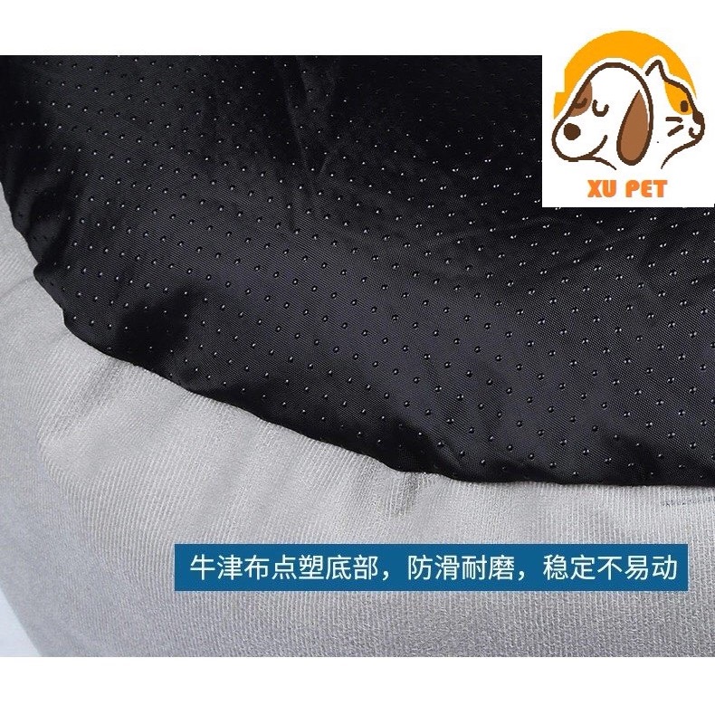 Ổ Đệm Nằm Cho Chó Mèo Hình Tròn Có Thể Thào Rời Tặng Kèm Gối