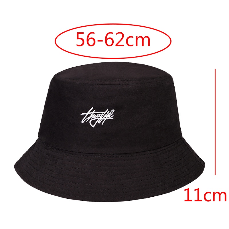 Mũ bucket chất liệu cotton thêu họa tiết thời trang mùa hè năng động cho nam và nữ