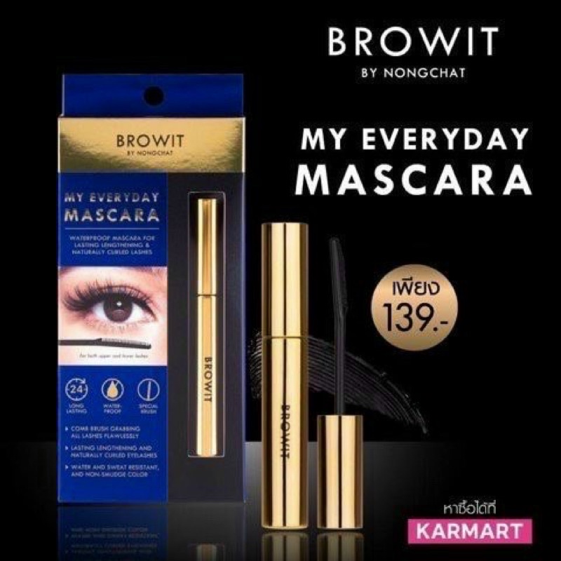 Mascara NongChat Browit Thái Lan làm dày, dài cong mi, chuyên dụng cho makeup