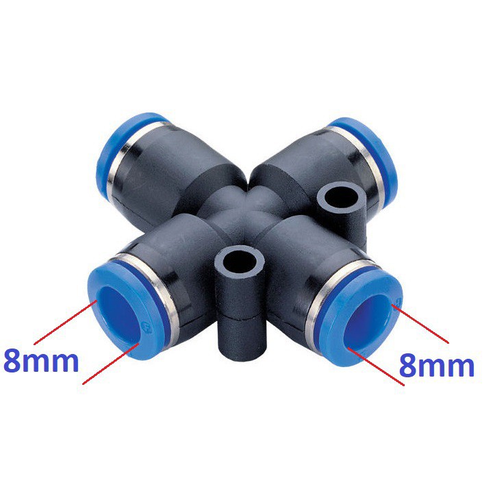 Cut chữ thập nối ống plastic dùng cho ống 8mm trong hệ thống phun sương