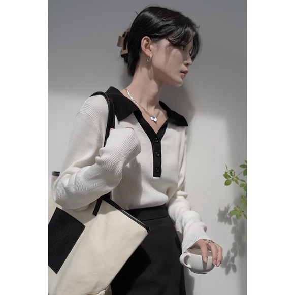 Áo len tay dài dáng rộng phong cách Hàn Quốc 3 màu lựa chọn | BigBuy360 - bigbuy360.vn