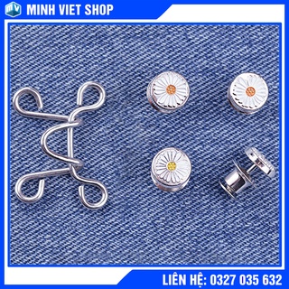 Nút Khóa Khuy Bóp Eo Thu Nhỏ Size Quần, Nút Gài Chỉnh Lưng Quần Hình Hoa Cúc Hot Trend 2021