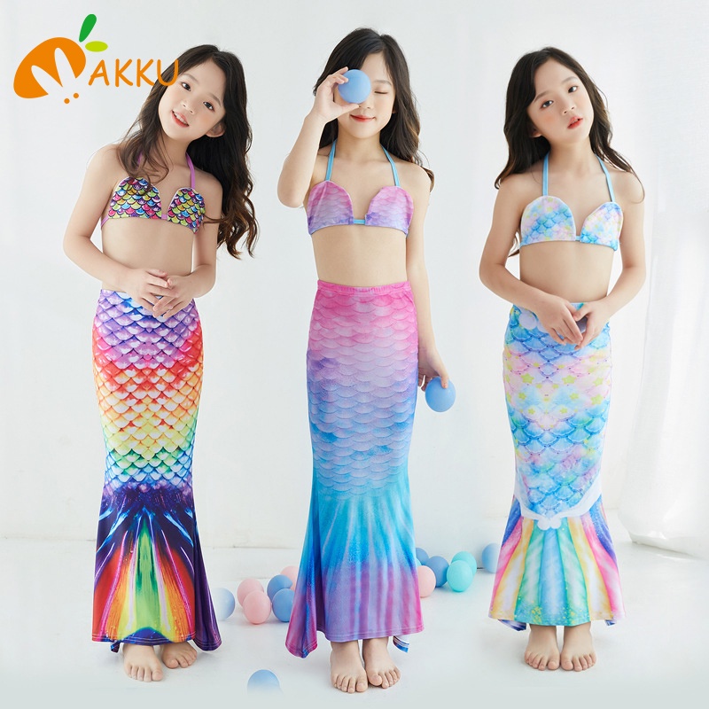 Bộ đồ bơi cho bé gái đồ bơi công chúa nàng tiên cá người mẫu trình diễn trang phục quần áo bơi AKKU