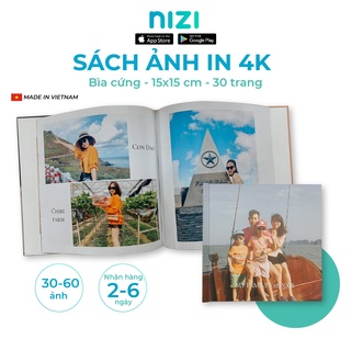 [E-voucher] In sách ảnh theo yêu cầu bìa cứng 30 trang 15 x 15cm - In 4K siêu nét trên app NIZI
