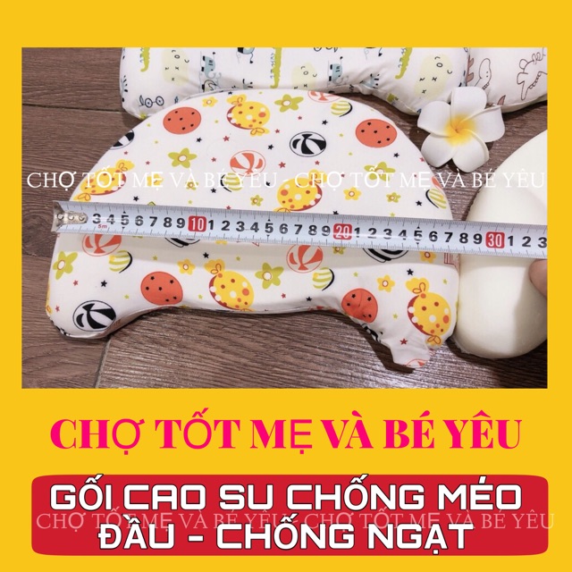 [LOẠI ĐẸP] GỐI CAO SU NON CHỐNG MÉO ĐẦU,CHỐNG NGẠT THOÁNG KHÍ CHO BÉ SƠ SINH