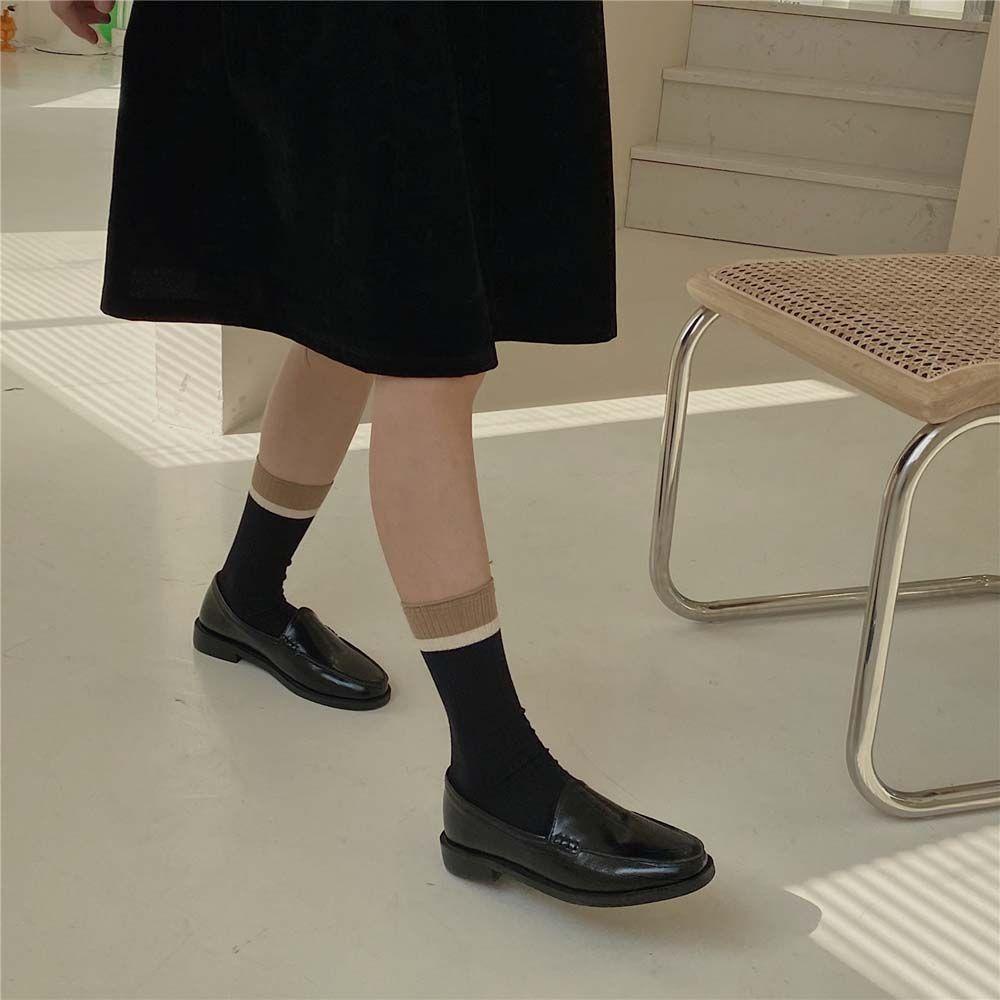 AROMA Vớ Dệt Kim Họa Tiết Kẻ Sọc Màu Sắc Ngọt Ngào Phong Cách Harajuku Nhật Bản Thời Trang Cho Nữ