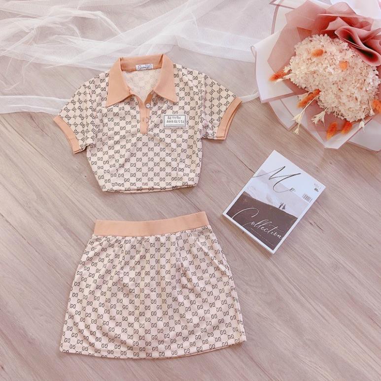 Set Áo Croptop Chân Váy Ngắn Chữ A Sọc BBR Đì Or Siêu Sang Chảnh Đen Trắng Nude DRSET5 Mys hitshop | BigBuy360 - bigbuy360.vn