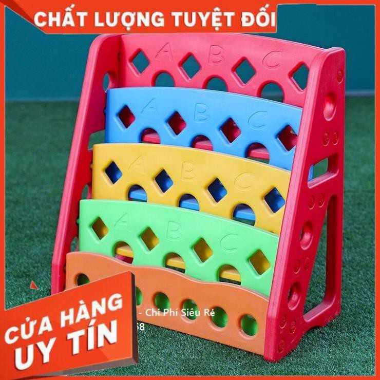 hàng chất lượng -  Kệ để sách bằng nhựa 4 tầng Chất liệu nhựa an toàn cho bé sử dụng