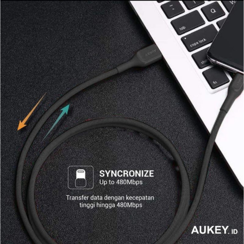 Aukey Cable Cb-Akl2 Black Mfi Usb A To Lightning Kevlar 2m - 500422