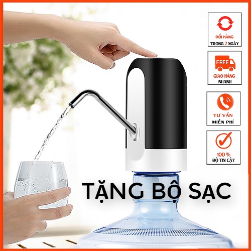 Vòi hút bơm nước mini tự động cho bình nước lọc vòi rút nước thông minh sạc USB loại cao cấp