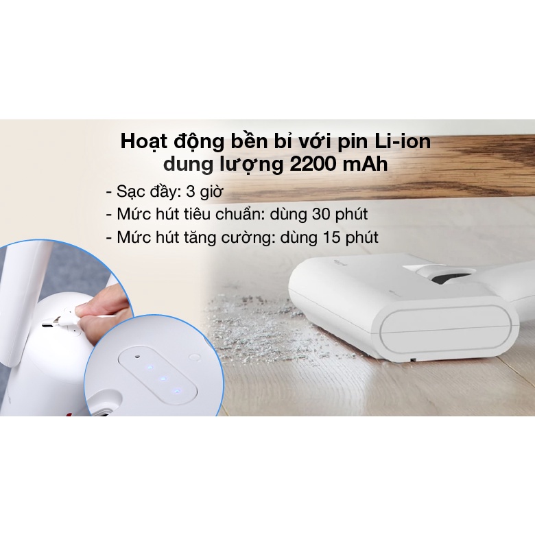 Máy hút bụi không dây Deerma VC01 hút bụi lau nhà 2 trong 1 dung lượng pin 2500mAh độ ồn thấp
