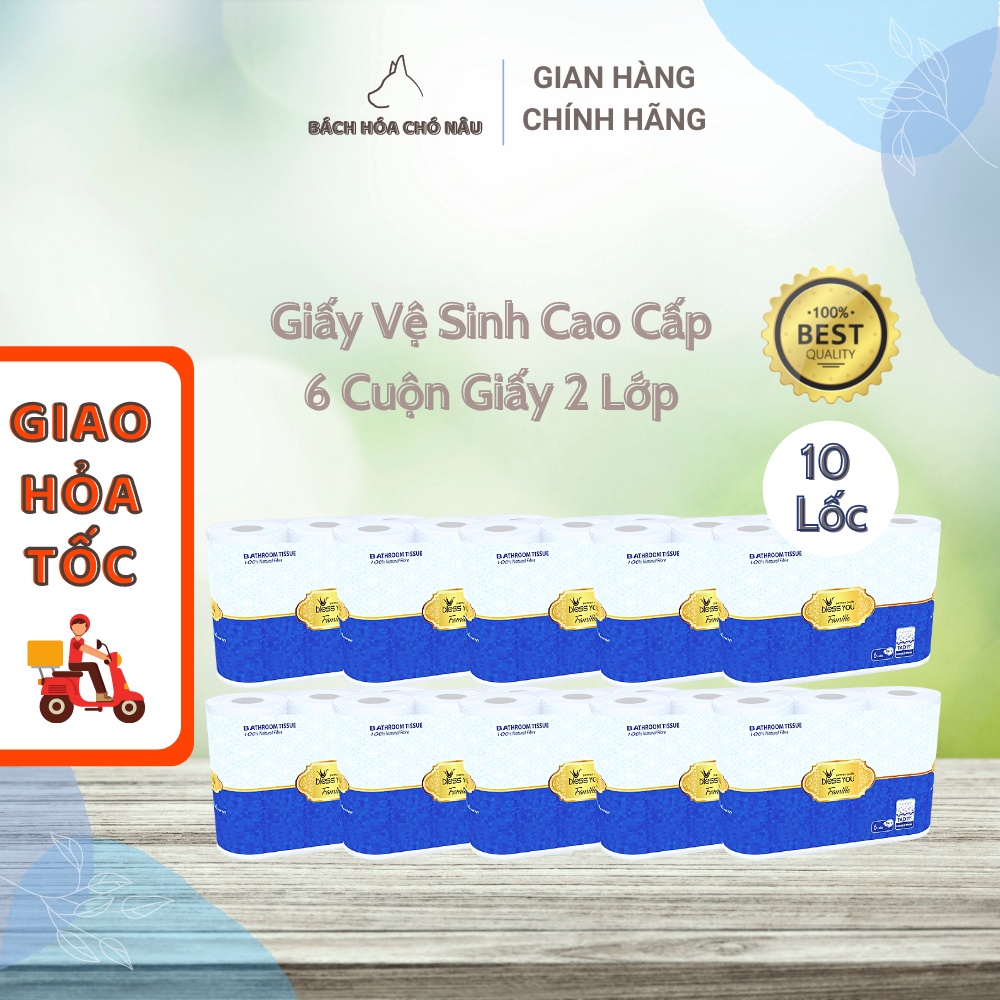 COMBO 10 Giấy Vệ Sinh Nhật Bản Bless You Famille 6 Cuộn Giấy 3 Lớp Cao Cấp [ Hàng Mới Chính Hãng]