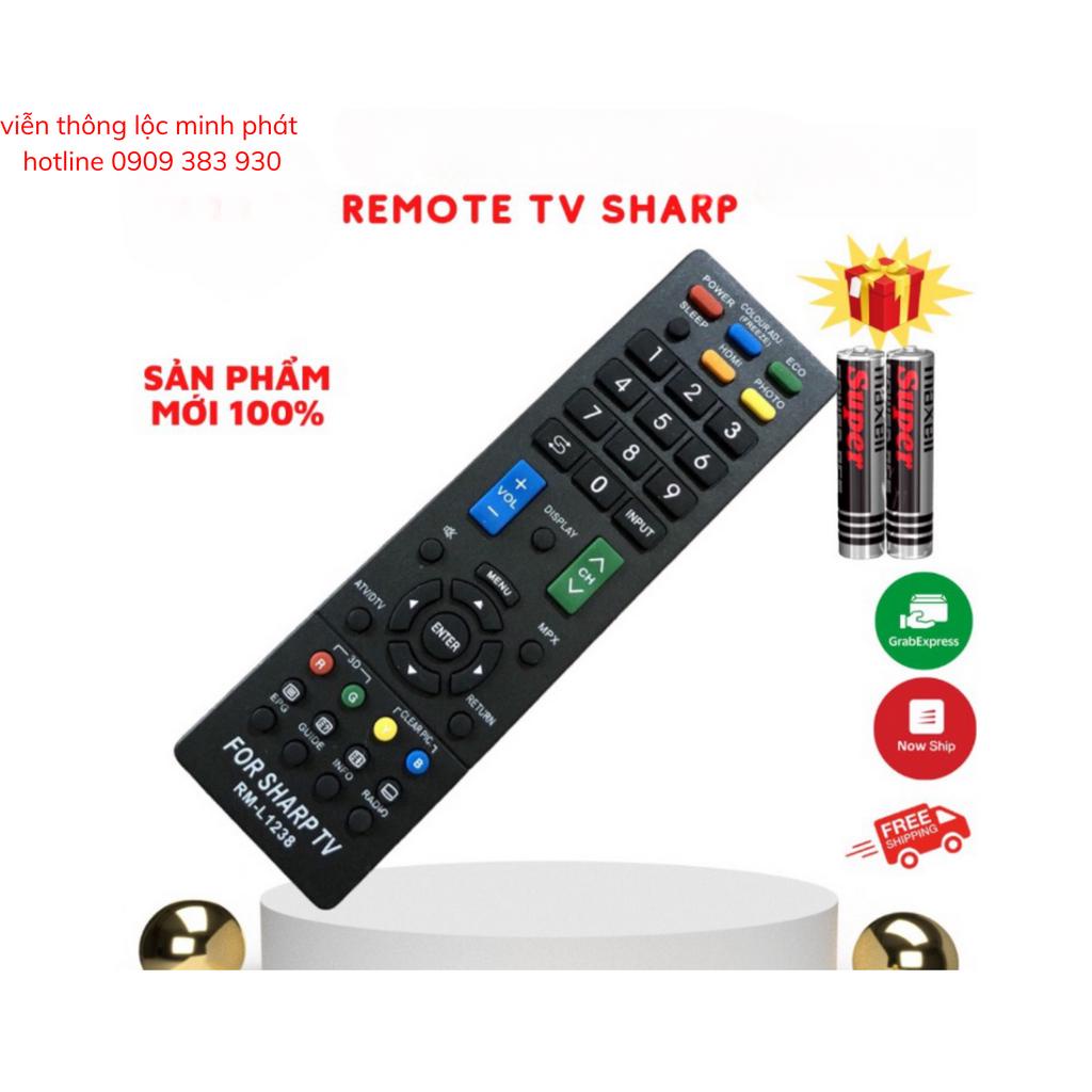 Remote Điều Khiển Tivi SHARP, TV LED, LCD RM-L1238 Tặng kèm pin