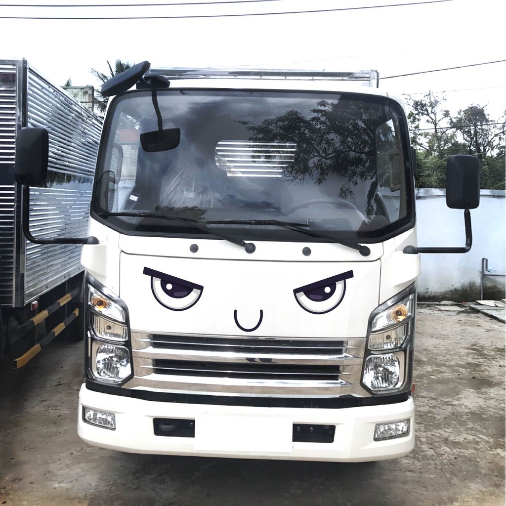 Tem dán đầu xe tải, tem đôi mắt trang trí xe tải Hino, xe Jac SM-01
