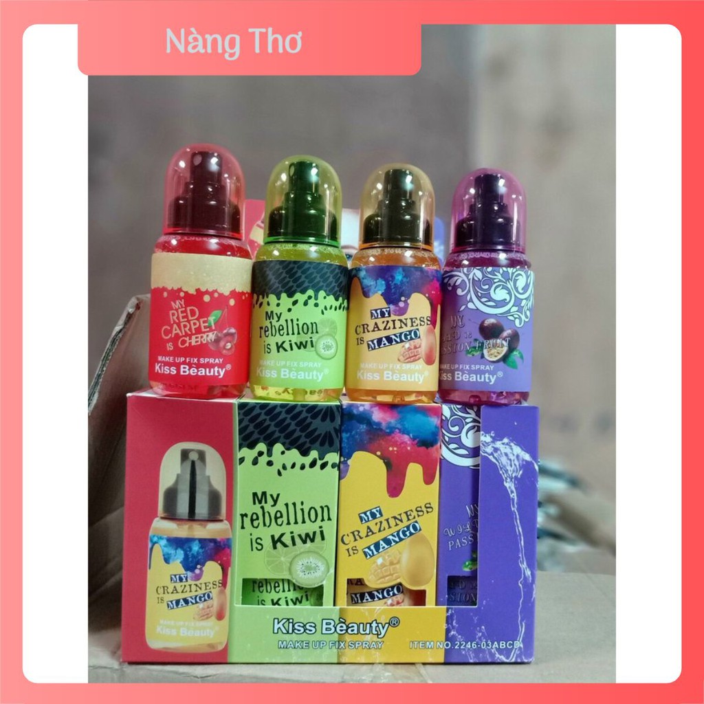 Xịt Khoáng Dưỡng Ẩm Và Khoá Trang Điểm Trái Cây Kiss Beauty Fruit 110ml