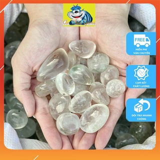 Viên Sỏi Màu Trắng Thiên Nhiên - Đá Phong Thuỷ Trang Trí Nhà Cửa, Thả Bể Cá