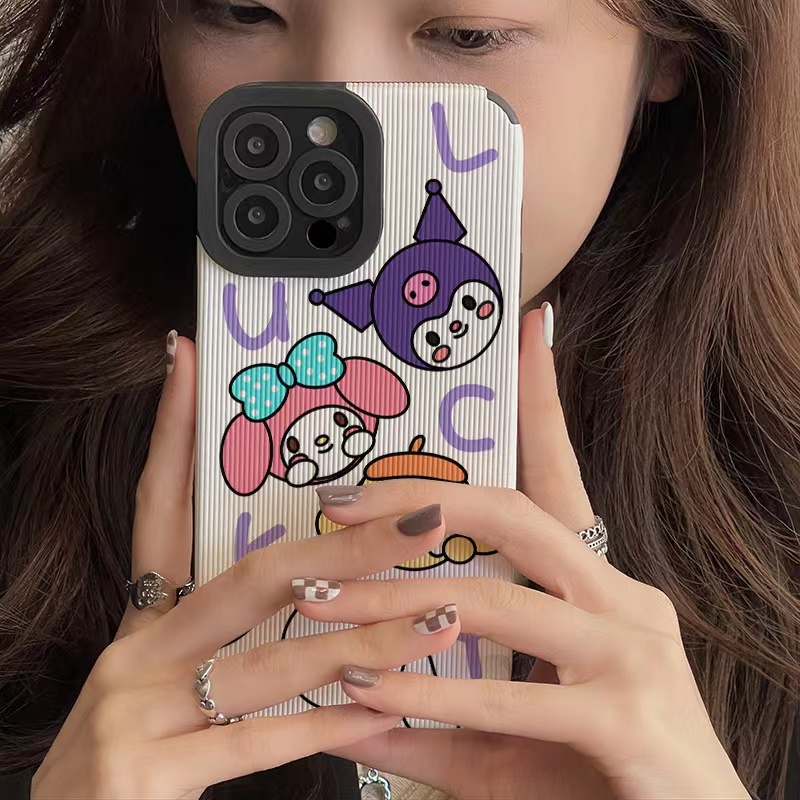 SANRIO Ốp Da Hình Hoạt Hình Dành Cho iphone 13 Pro Max i13 13pro 11 Pro Max i11 X XR Xs Max 7plus 8plus 12Pro 12 Pro Max