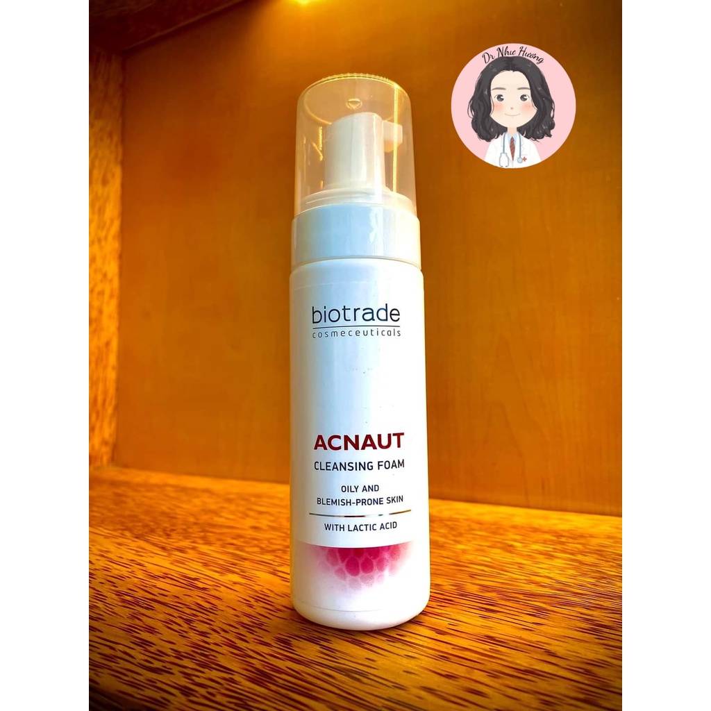 Sữa rửa mặt dạng bọt làm sạch sâu dùng được cho cả da dầu mụn - Biotrade Acnaut Cleansing Foam