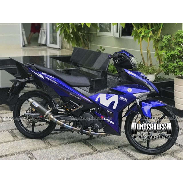Tem in UV cao cấp. Exciter 150 Movistar xanh GP 2018. Decal tem xe ép nhiệt kích thước chuẩn.