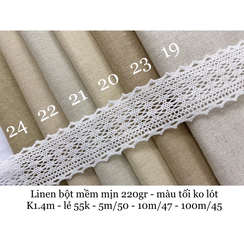 {vaihoa2015} Linen Bột mỏng mềm mịn - dễ may và thêu tay