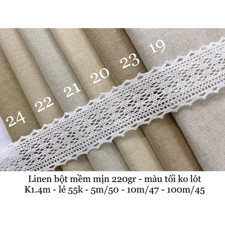 [VAIHOA2015] Vải Linen Bột 220g mềm mịn - dễ may và thêu tay (LOẠI 1)