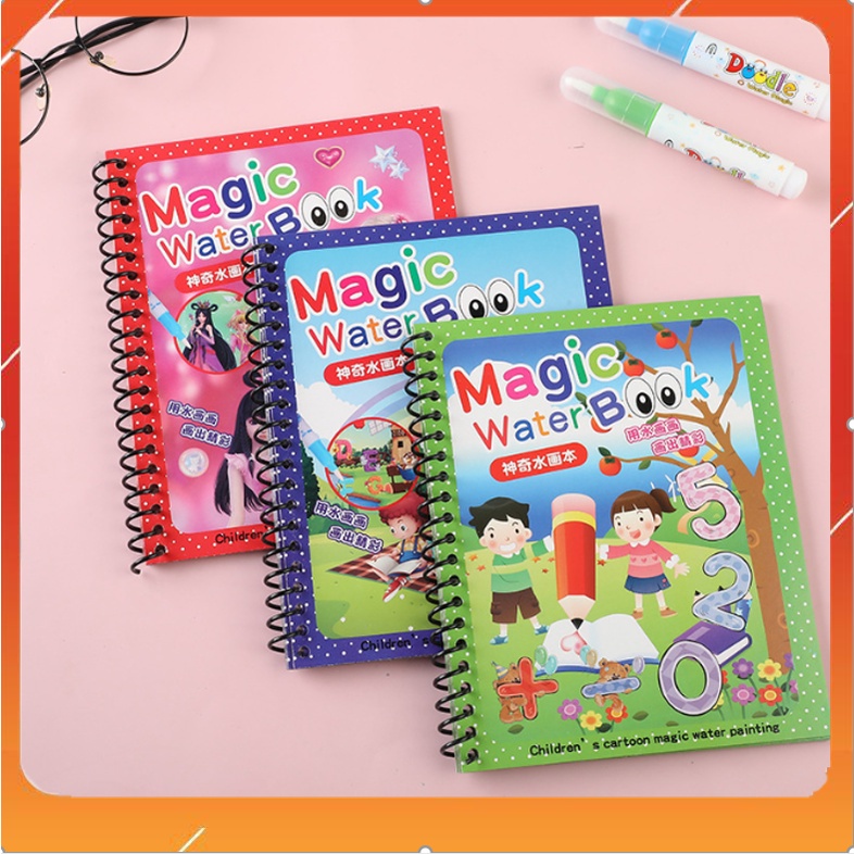 Sách tranh tô màu nước ma thuật tập tô thần kỳ magic water book cho bé giá tốt với nhiều chủ đề