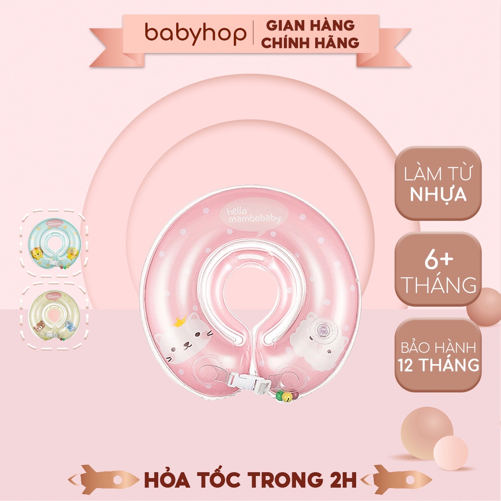 Phao cổ tập bơi Hello Mambobaby Babyhop, đồ bơi cho bé an toàn có kèm hộp và bơm phao BH-12 tháng 1 đổi 1 trong 7 ngày