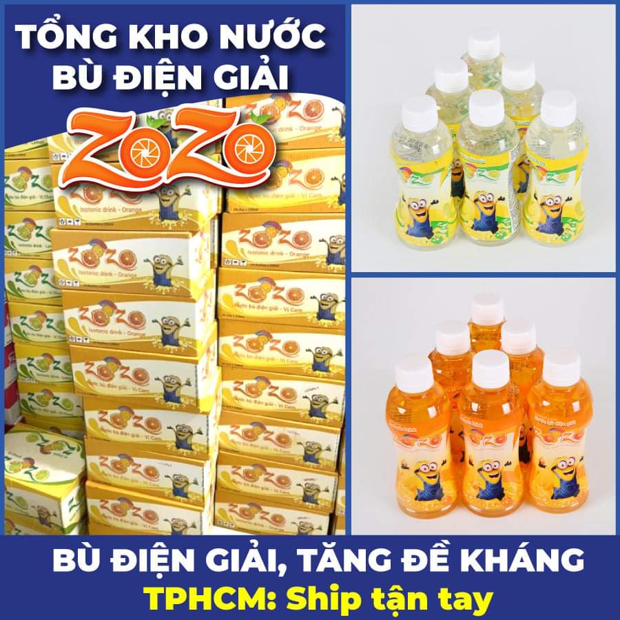 ZOZO Nước bù điện giải vị cam, vị chanh Chai 250ml