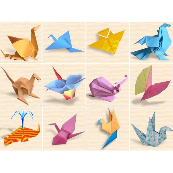 Giấy Origami màu; kích thước 19,5cm x 19,5cm hoặc 25cm x 25cm (100 tờ; 10 màu)