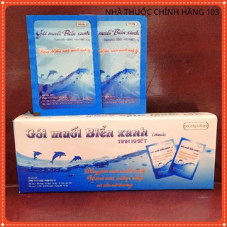 Muối biển xanh rửa mũi -Dùng pha nước muối sinh lý, để vệ sinh mũi, miệng, họng và rửa vết thương(Hộp 20 gói)